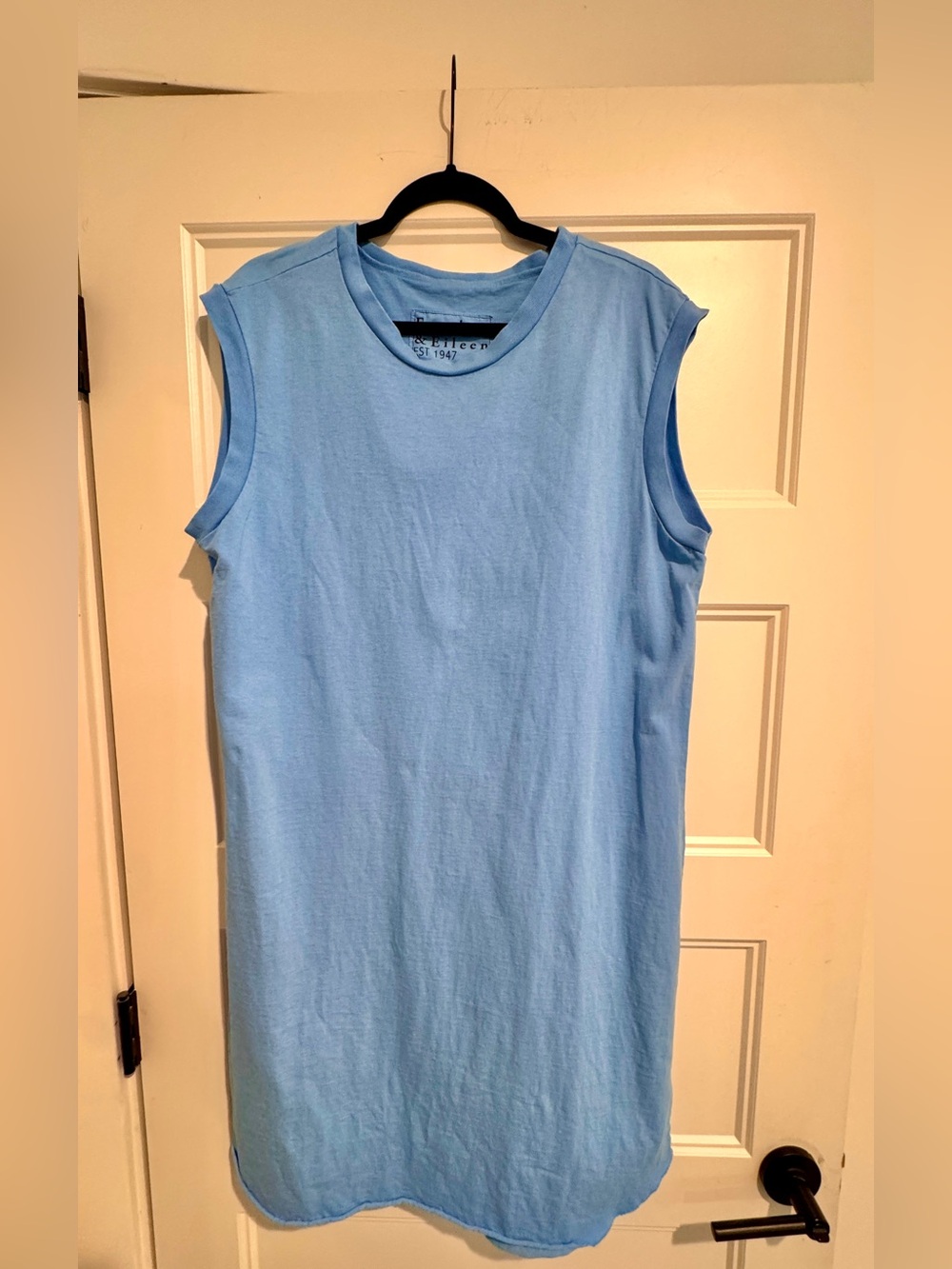 Frank & Eileen Mini Cory Light Blue Crew Neck Tank Dress XL NWOT